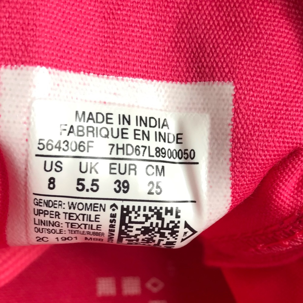 NWT Converse Ctas Dainty OX Strawberry 🍓 Jam W - Picture 7 of 8